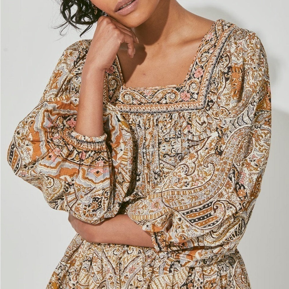 MISSLOOK BOHO GYPSY Sz XXL MULTI Color YELLOW FLORAL MAXI DRESS